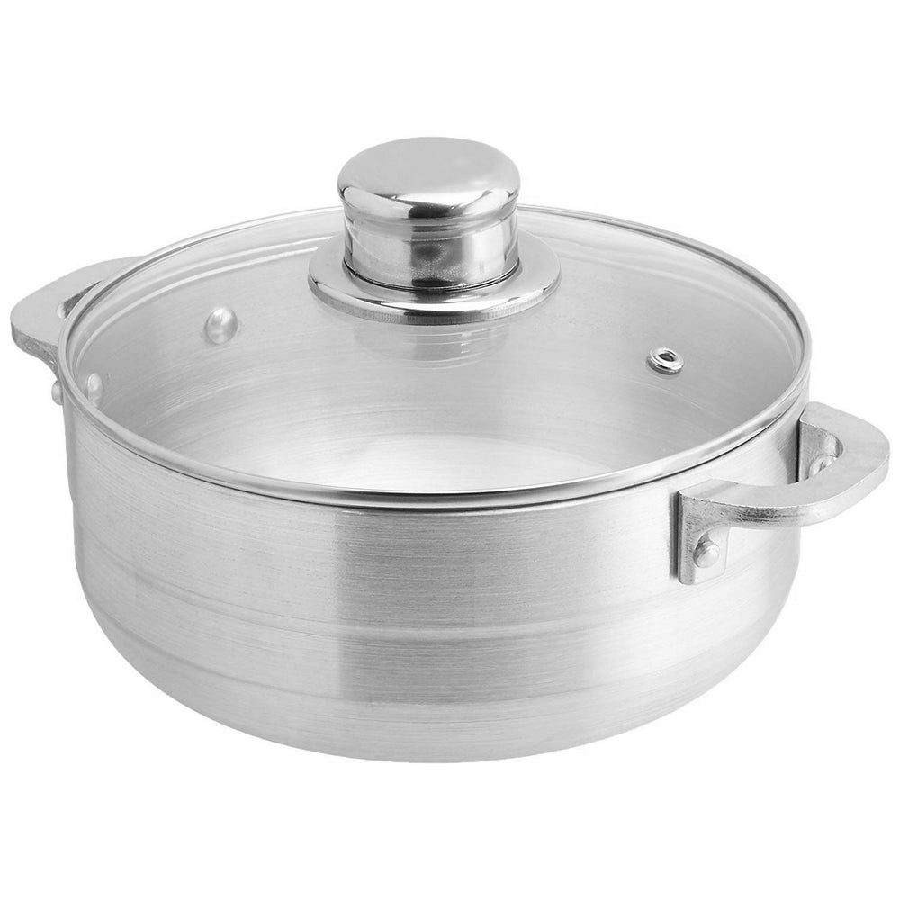 Bene Casa Stainless-Steel Stock Pot w/ lid, 8-quart capacity, reinforc