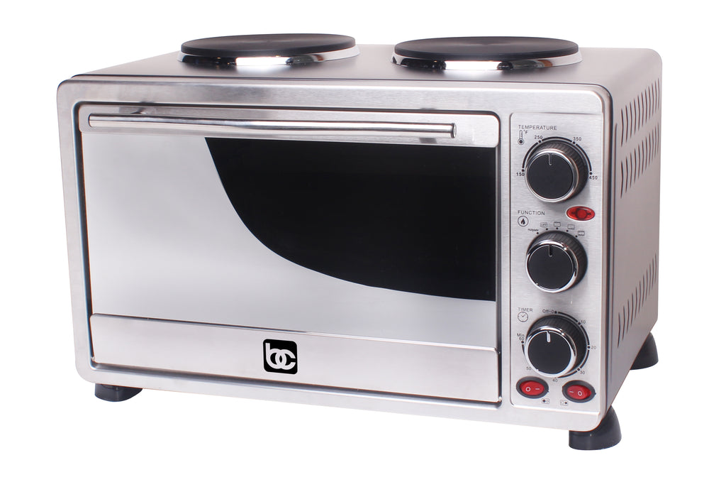 had het niet door ik lees een boek Simuleren Bene Casa 25L Toaster Oven with Double Burner, 25 Liter