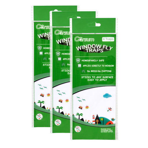 Garsum 32 Pack Window Fly Traps Indoor,Fly Paper Sticky Bug Strips, Glue  Fly Catcher for Housefly, Ladybug