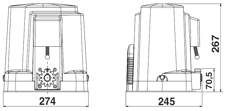 Διαστάσεις μηχανισμού RIB k-500