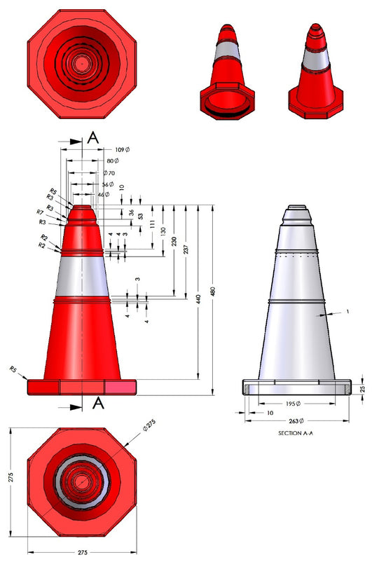 Πλαστικός Κώνος 50 cm PARK-DH-PE-7