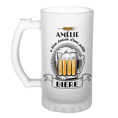 Chope de bière personnalisée - Amélie a besoin d'une bière - Planetee