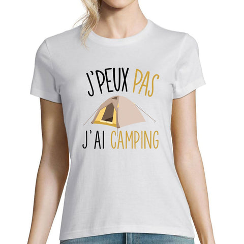 t-shirt blanc femme fan de camping