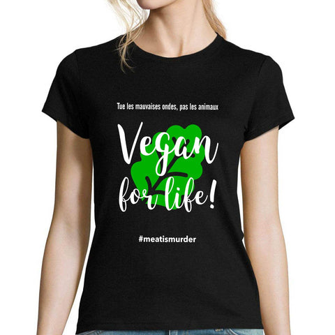 t-shirt noir vegan for life