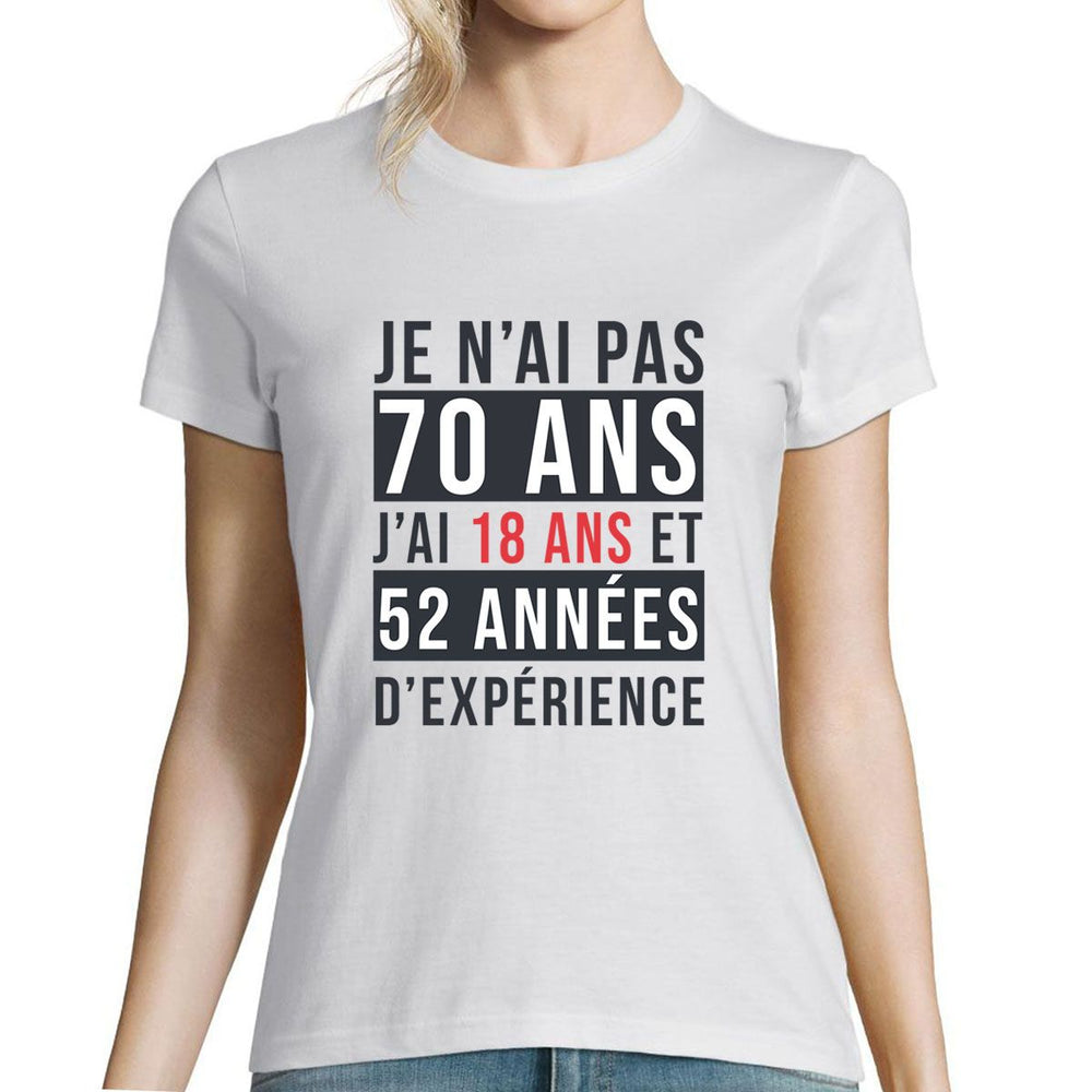 T-shirt Femme Anniversaire 26 ans Expérience