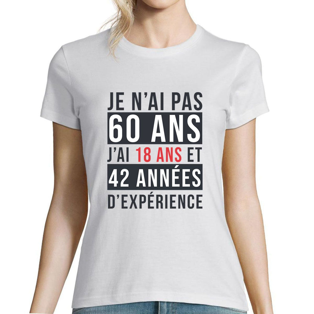 Tee-shirt 60 ans Anniversaire Femme Gris S, M, L