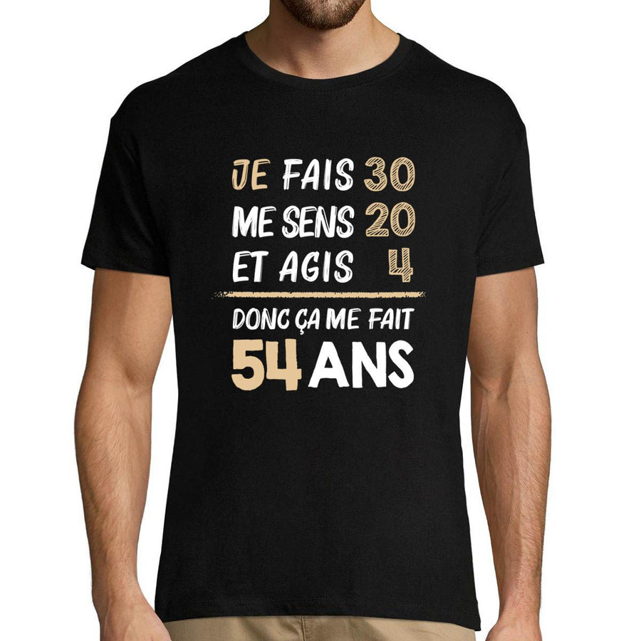 T-shirt Homme anniversaire 54 ans Humour | Planetee