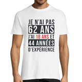 T Shirt Homme Anniversaire 62 Ans Experience Planetee