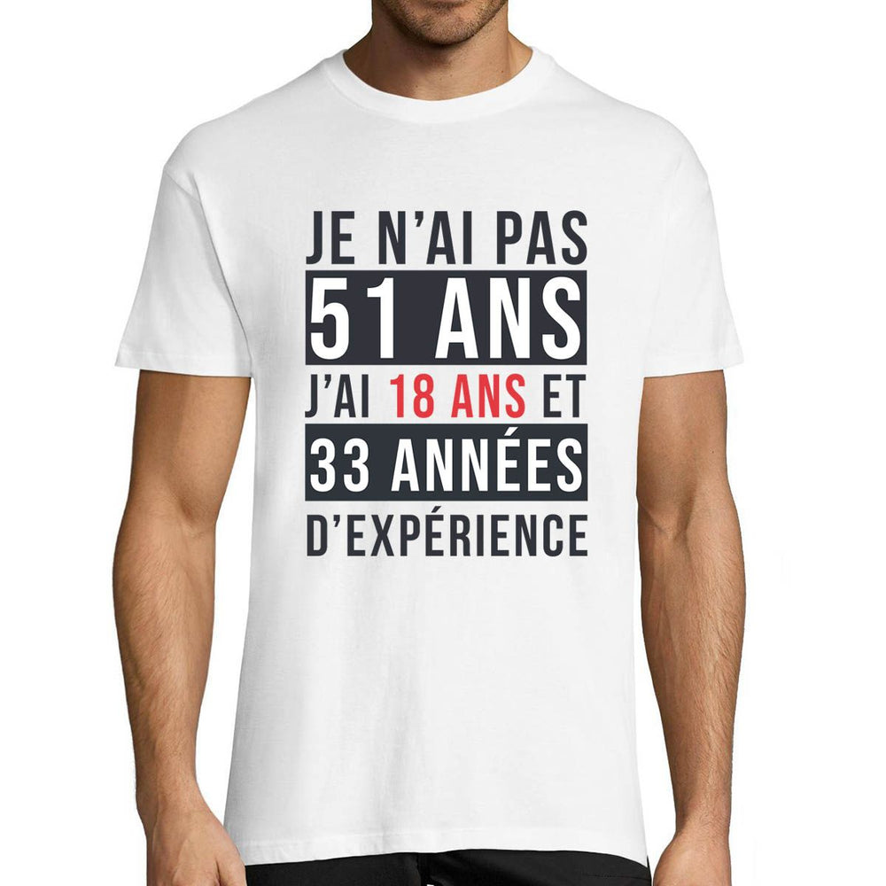 T Shirt Homme Anniversaire 51 Ans Humour Planetee