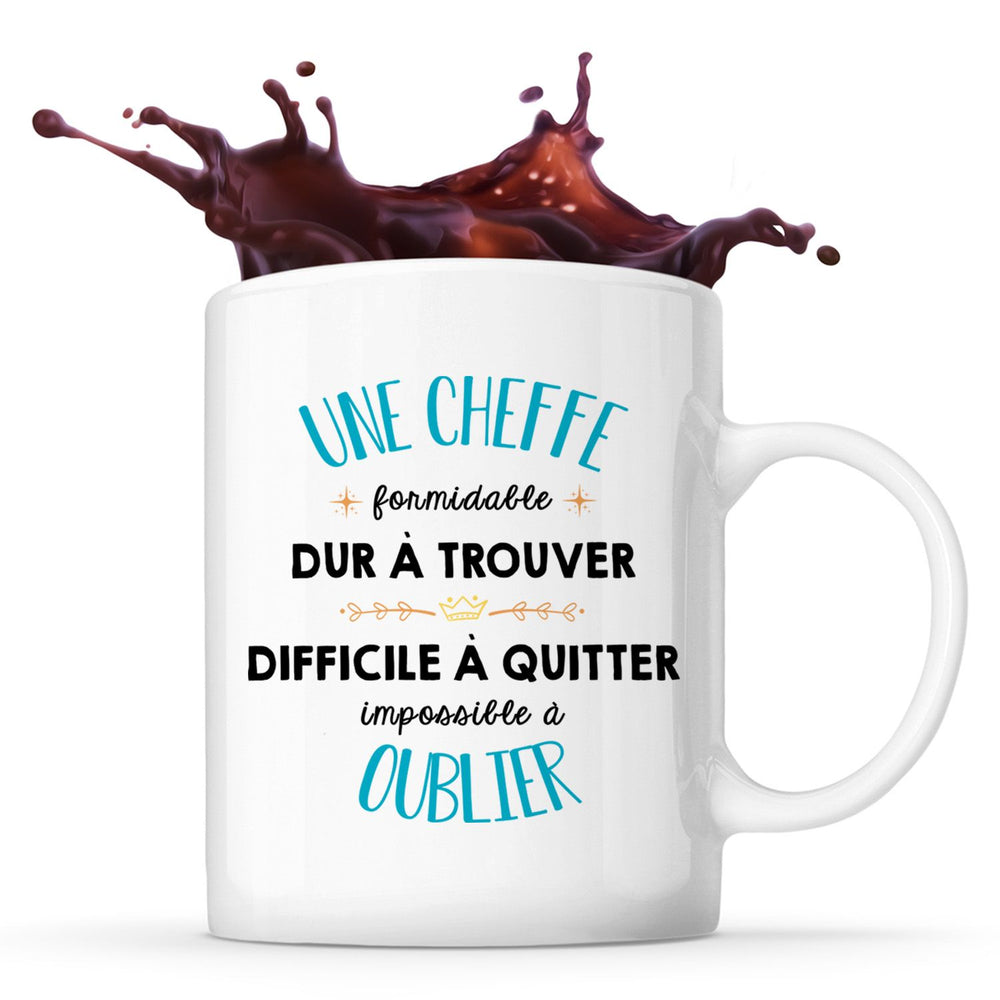 Mug Formidable Responsable blanc, Tasse Cadeau Départ Travail