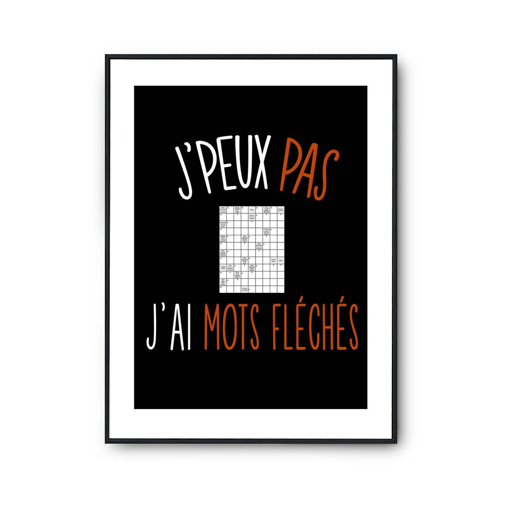 Affiche Mots fl ches j peux pas Noir Poster D coration Murale