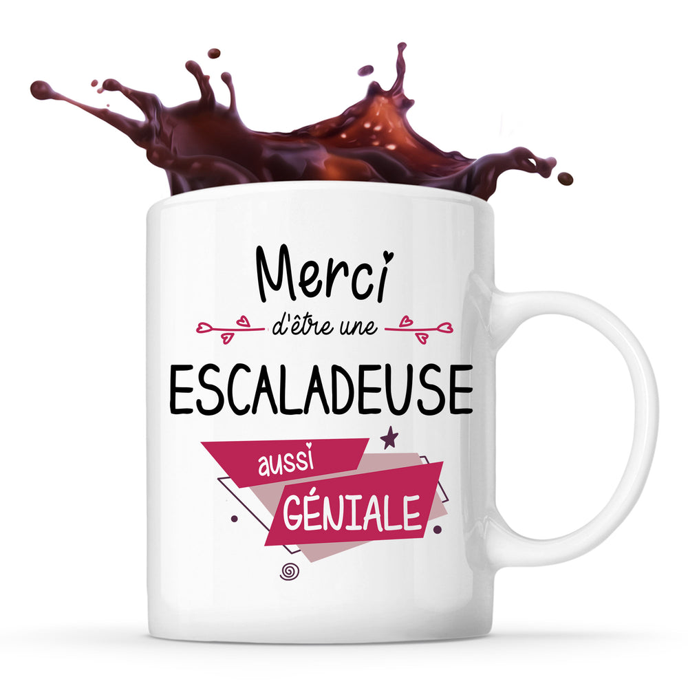 Mug Merci Escaladeuse Adorée, Tasse Travail Départ retraite