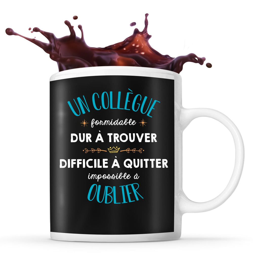 Mug Formidable Collègue noir, Tasse Cadeau Départ Travail