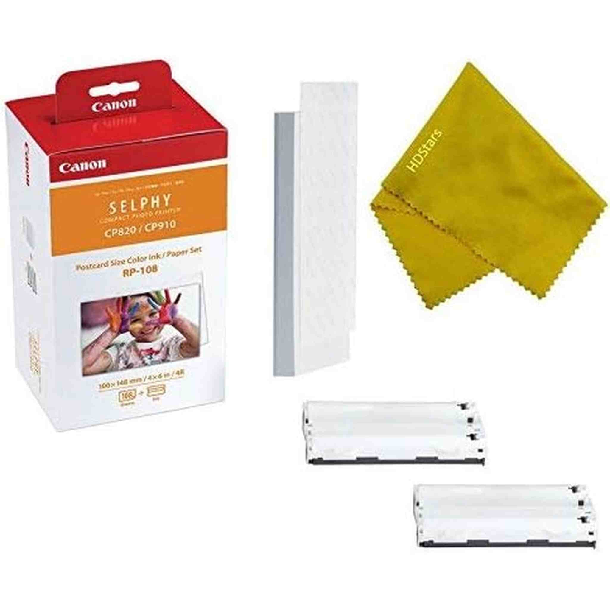 Canon RP-108 High Capacity Color Ink and 108 Sheets For SELPHY Printer (1-Pack)