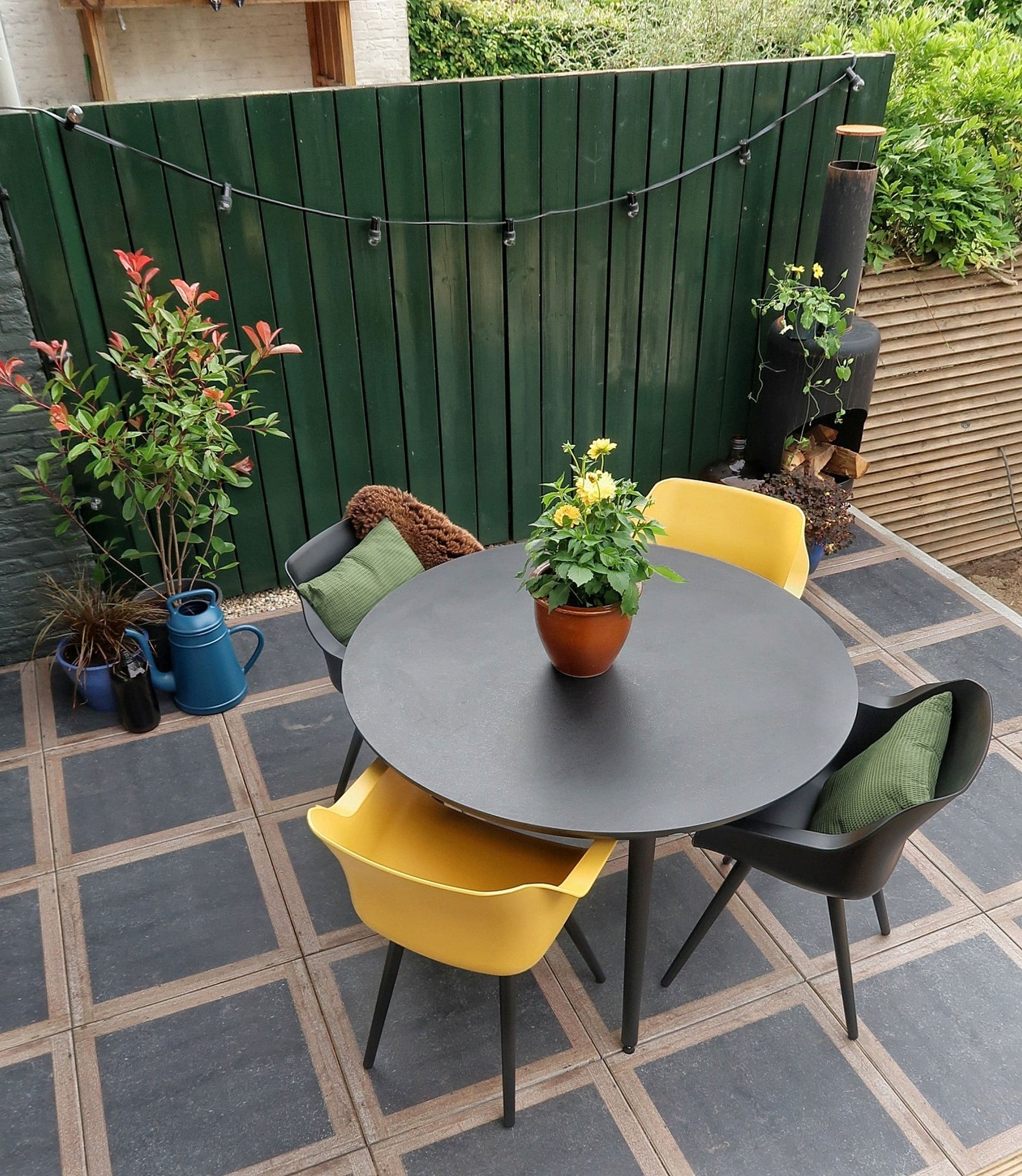 Sophie Studio HPL tuintafel Ø 128 zwart – HelloChair