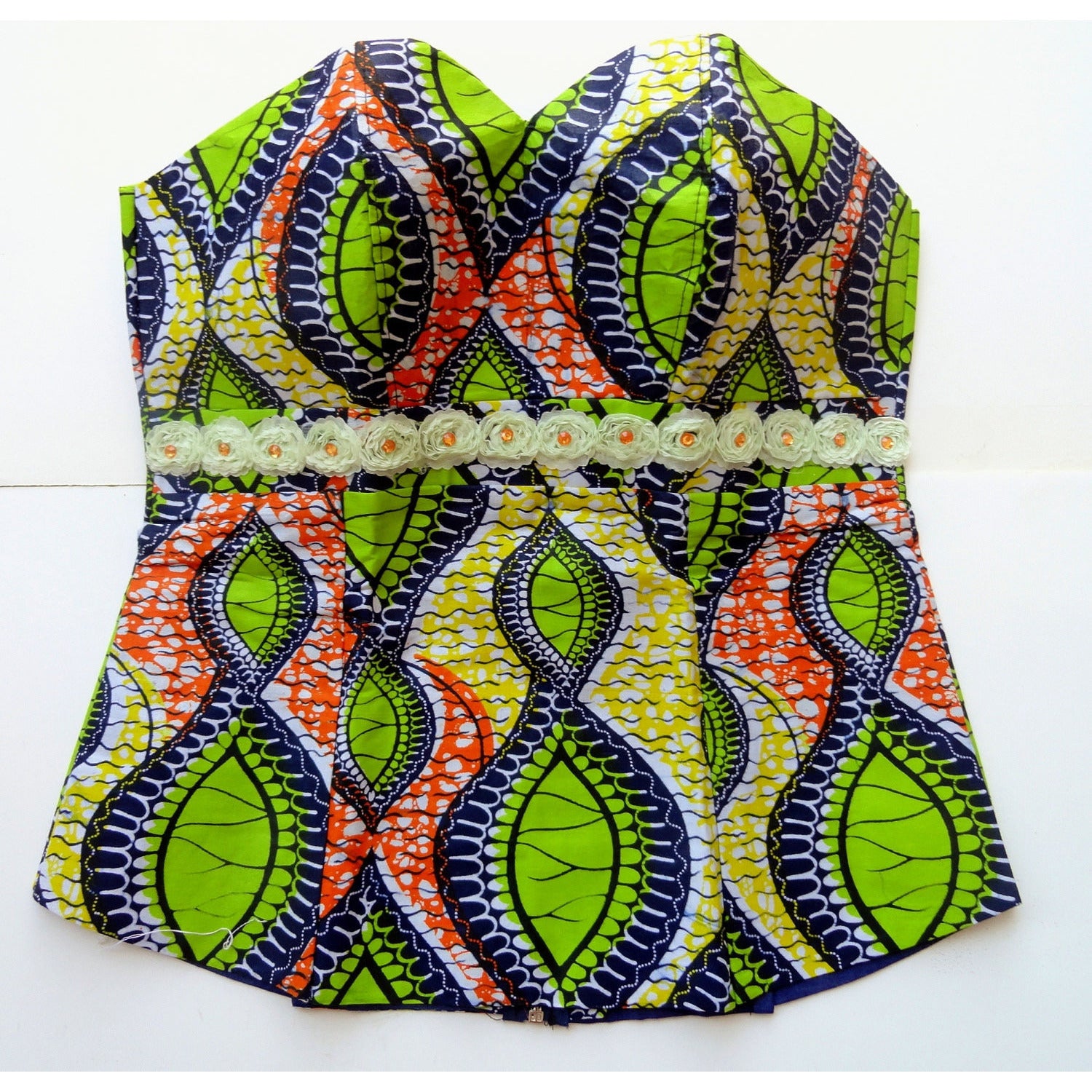 African Print Strapless Party Blouse, Ankara African Wax Print Blouse ...