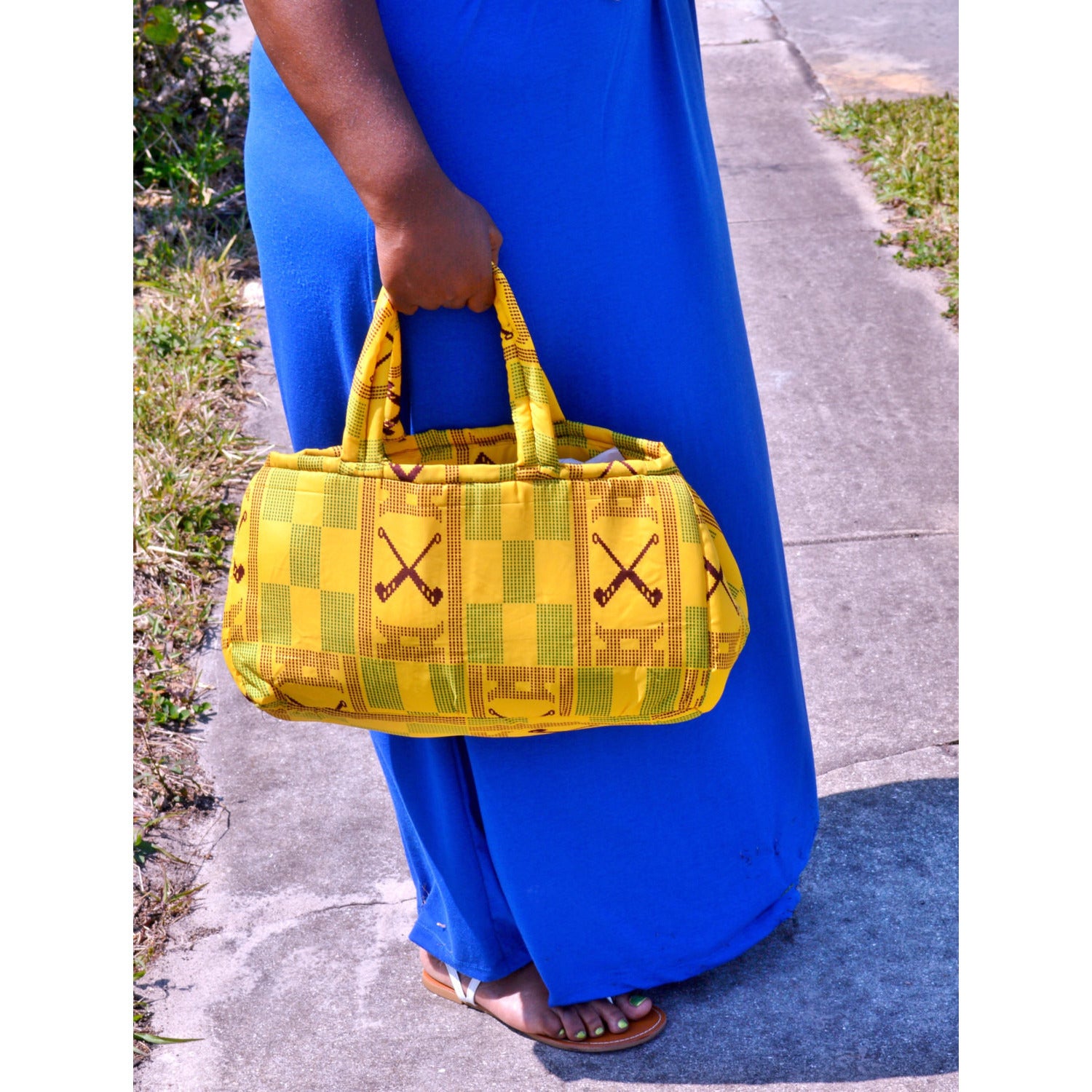 Kente African Print Handmade Boho Hobo Tote Bag - Zabba Designs African Clothing Store