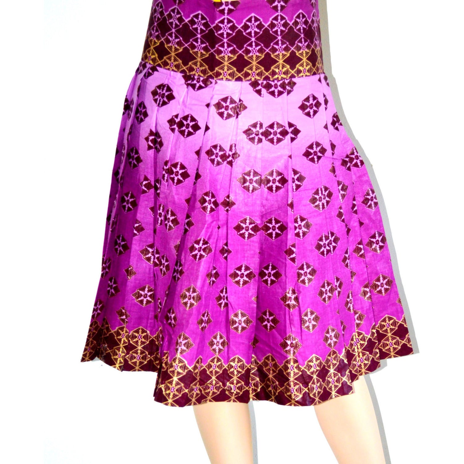 Purple African Ankara print High Waist Mini Skirt