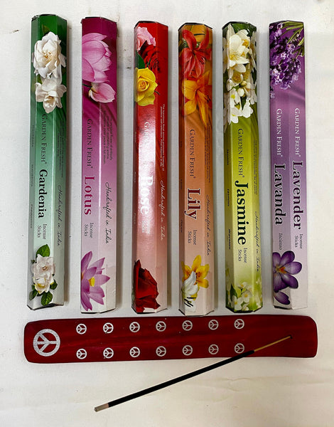 Incense Sticks Variety – Home Fragrance Indian Incense Sticks – 120 sticks Per Set – Includes Incense Stick Holder – Floral Set
