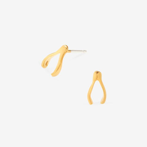 Gold Wishbone Earrings