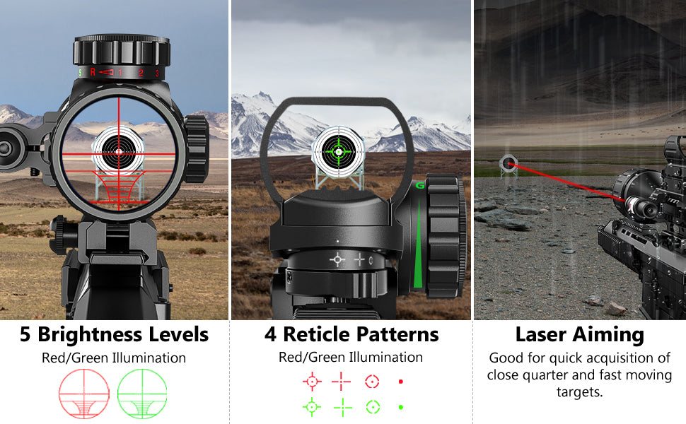 4-16x50AOEG Rifle Scope with 4 Reticles Patterns