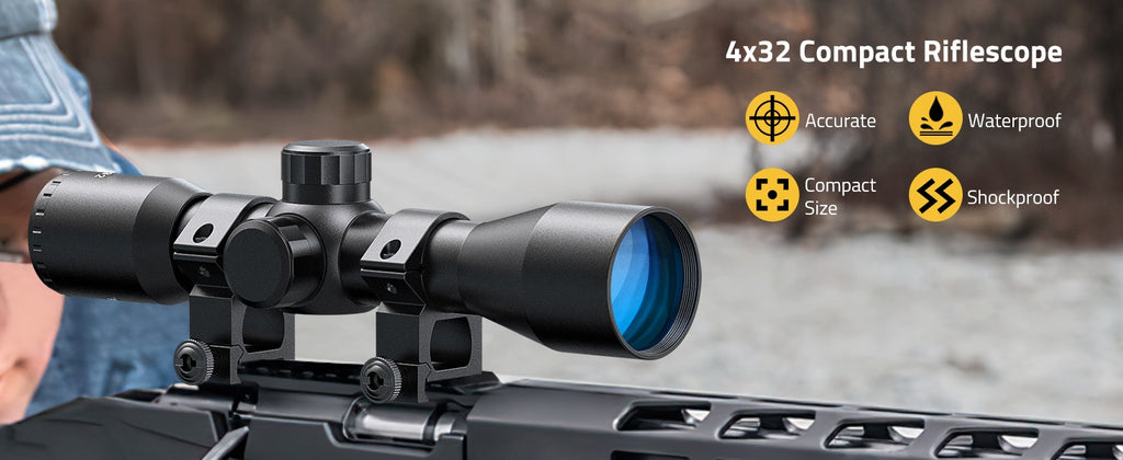 EZshoot 4x32 Compact Rifle Scope Crosshair Optics Hunting Gun Scope