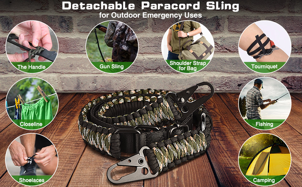 Detachable Paracord Sling for Outdoors Emergency Use