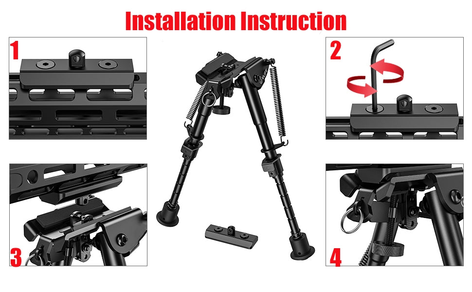 EZshoot Bipod Adapter Bipod Mount Sling Stud Install Instruction