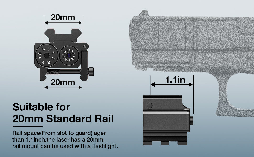 Red Green Laser Sight for 20mm Standard Rail