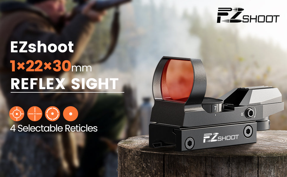 EZshoot Red Dot Sight - 1x22x30 mm Reflex Sight with Anti-Reflective Coating
