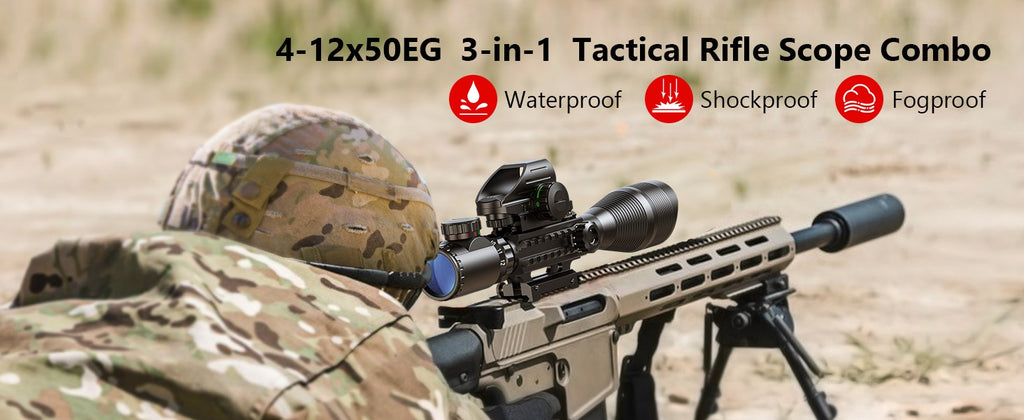 4-12x50EG Tactical Rifle Scope Combo