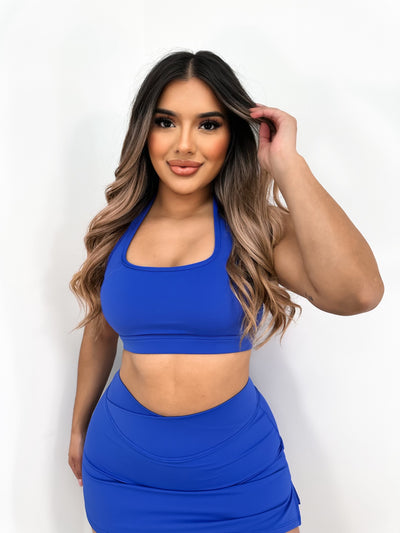 Sculpted: Halter Sports Bra (Pearl Blue)