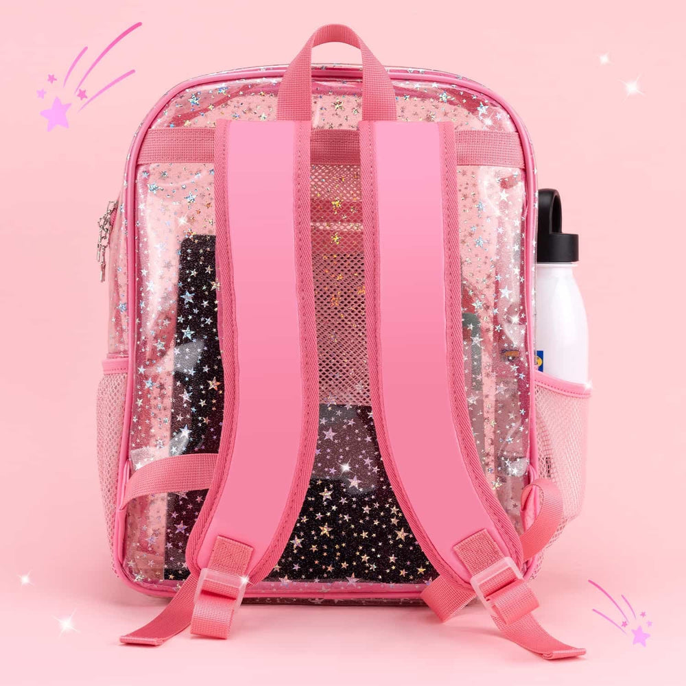 Glitter Pink Clear Backpack - Kawaii Cute School Supplies for Girls ...