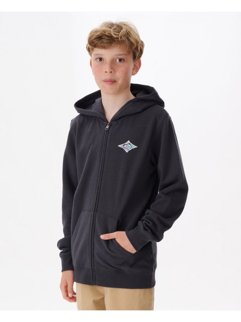 Rip Curl Youth Full Zip Hoody - Cosmic Tides (Washed Black)