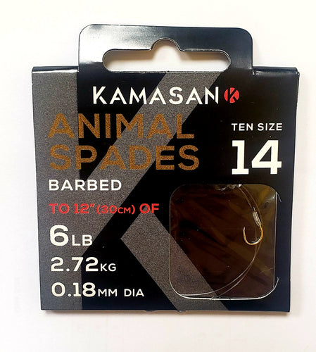 Kamasan Animals Spades Coarse Barbed Hook (Size 12/12in) – Landers