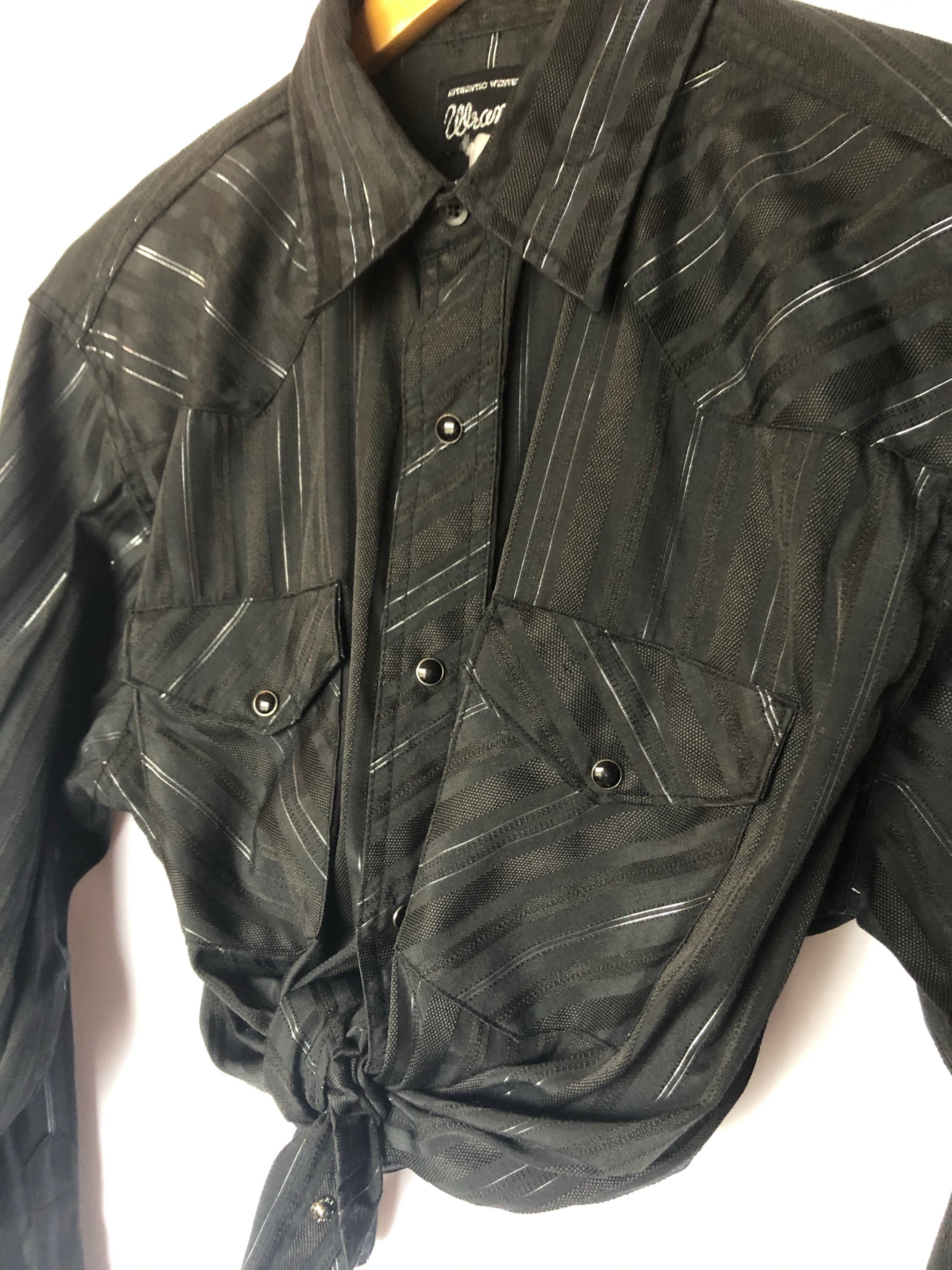 Vintage 90's Wrangler Metallic Pinstripe Pearl Snap Western Shirt – The  Bowery Vault