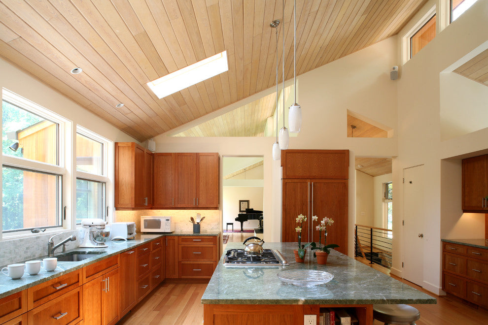 task lighting for sloped ceiling in kitchen