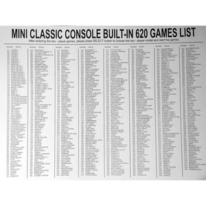 retro console 620 games list