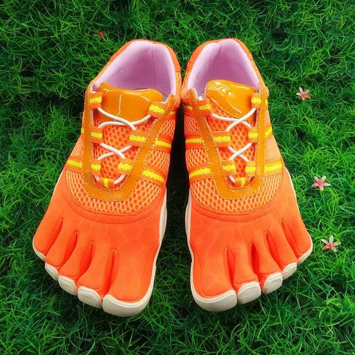 Orange Five Finger Running Shoes Rubber 