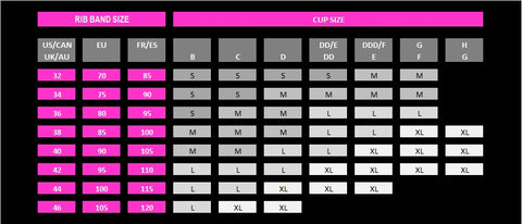 bra size chart