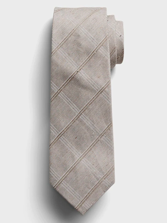 Windowpane Linen Tie