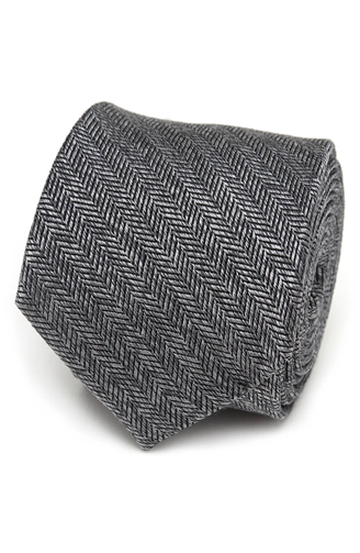 Grey Herringbone Tie