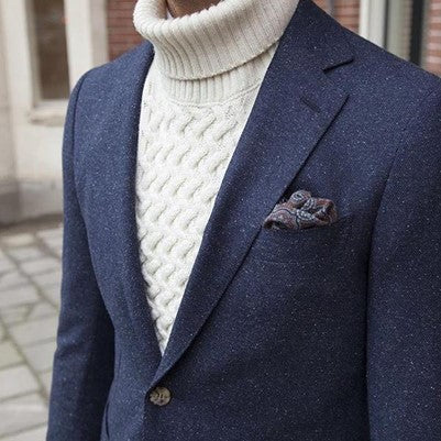 Cable Knit Sweaters Men's Winter Smart Casual