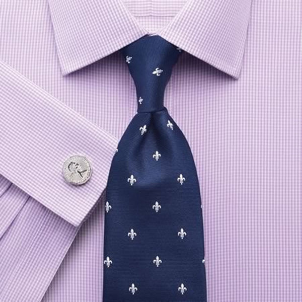 Navy Tie Lilac Shirt