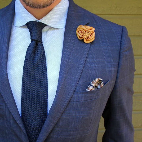 Solid Navy Tie microcheckered shirt