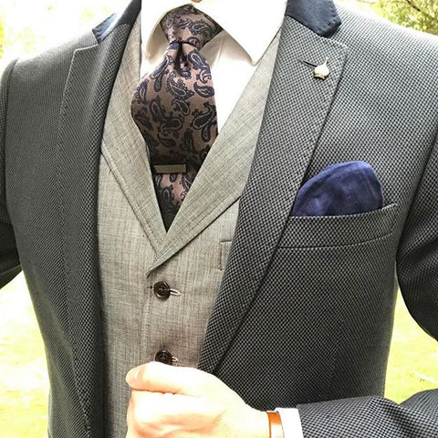 Brownish Gold Paisley Silk Tie