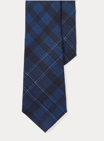 Ralph Lauren Plaid Print Cashmere Silk Tie