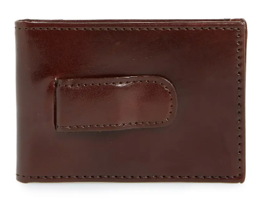 Johnston & Murphy Leather Money Clip Wallet