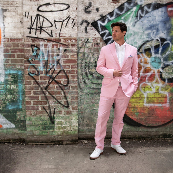 Pink Seersucker Suit