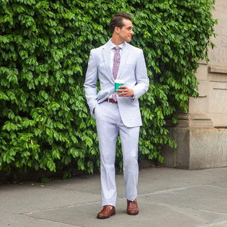 Men's Summer Wedding Seersucker Suit